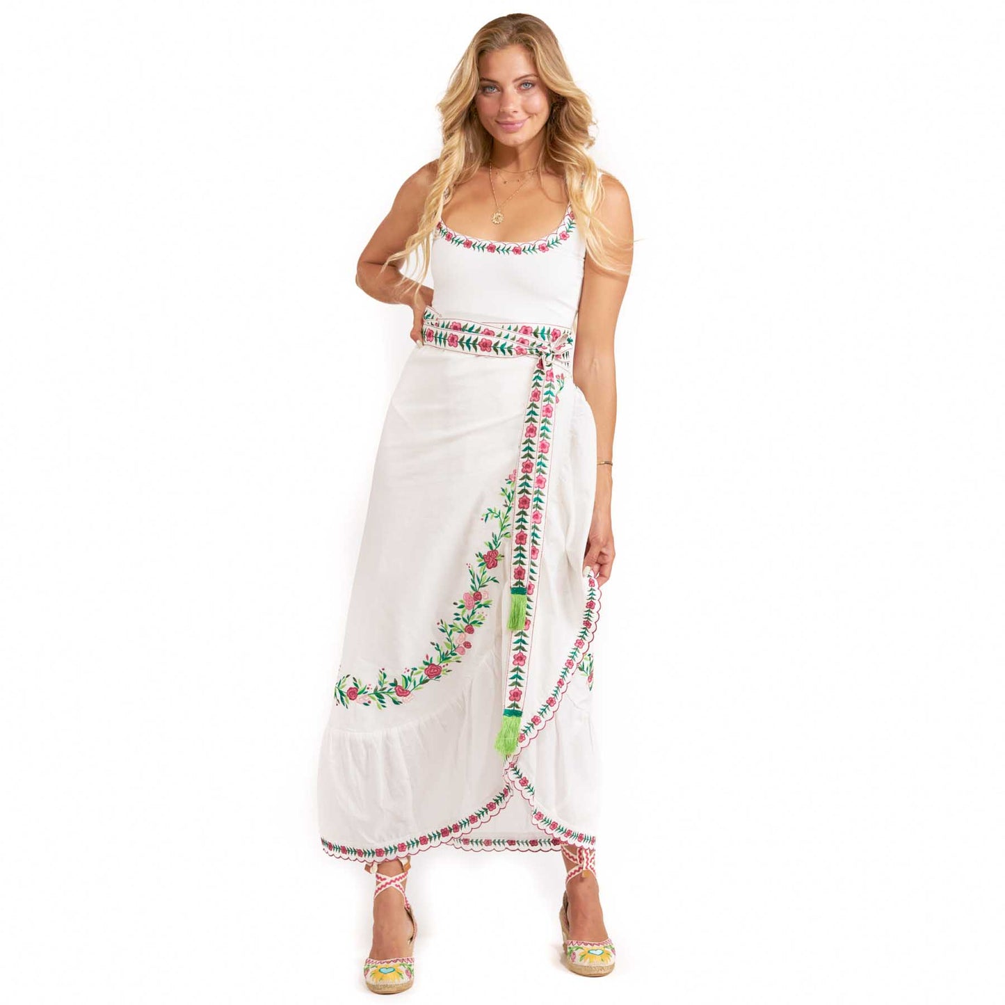 Flower Garden Skirt White - World Family Ibiza