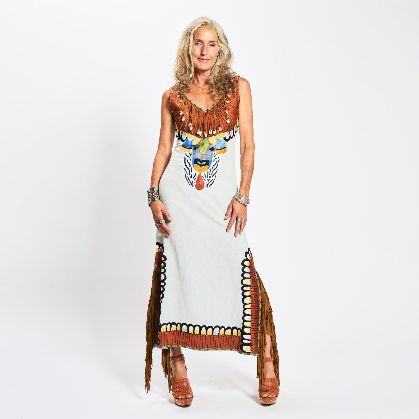 Vestido  Amazonia Light Gray - World Family Ibiza