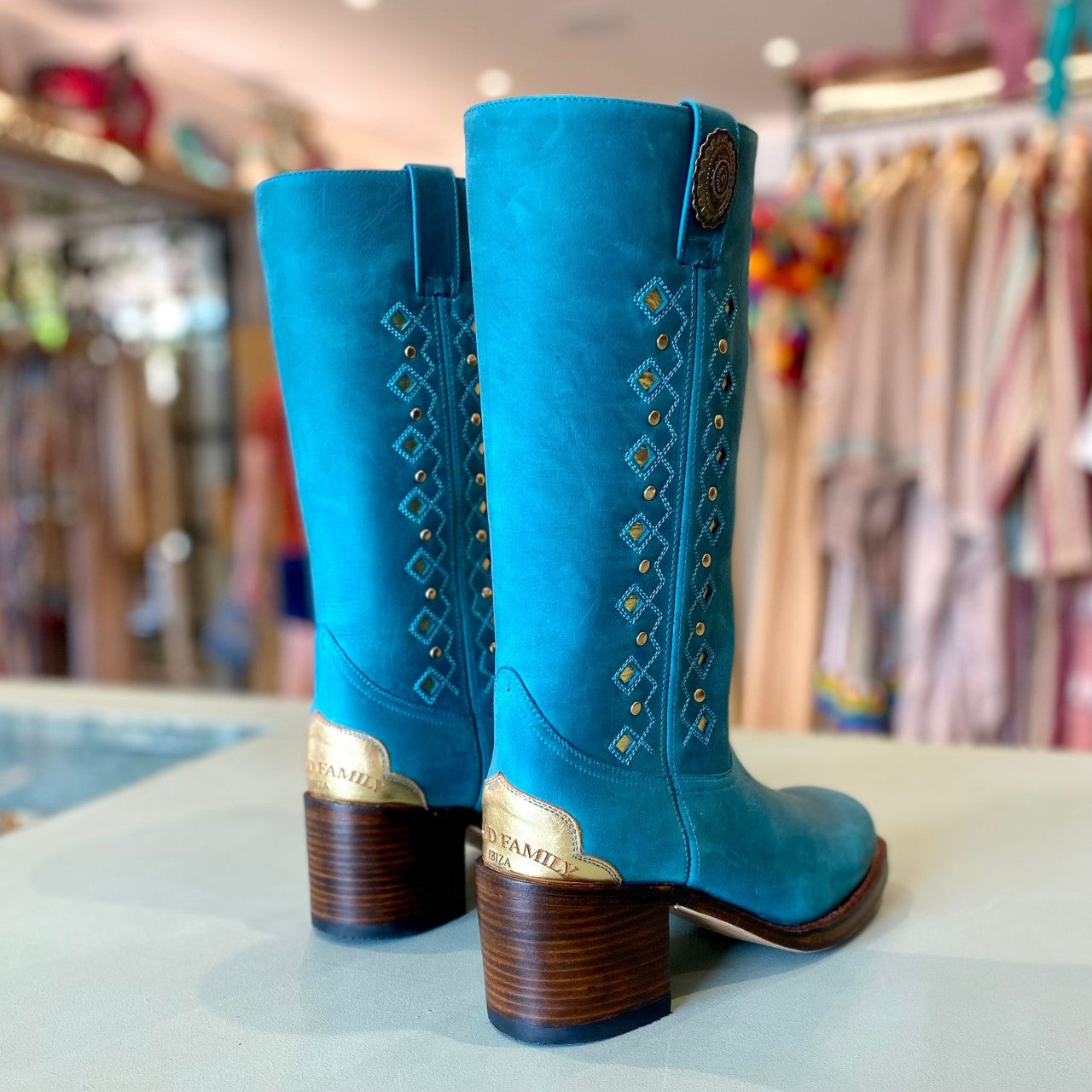 Retro Boots - Turquoise - World Family Ibiza